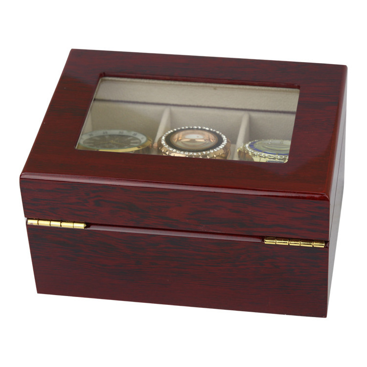 Luxury 3 Slots Wooden Watches Box Wood Men Watch Bracelet Storage Package Gift Box With Window