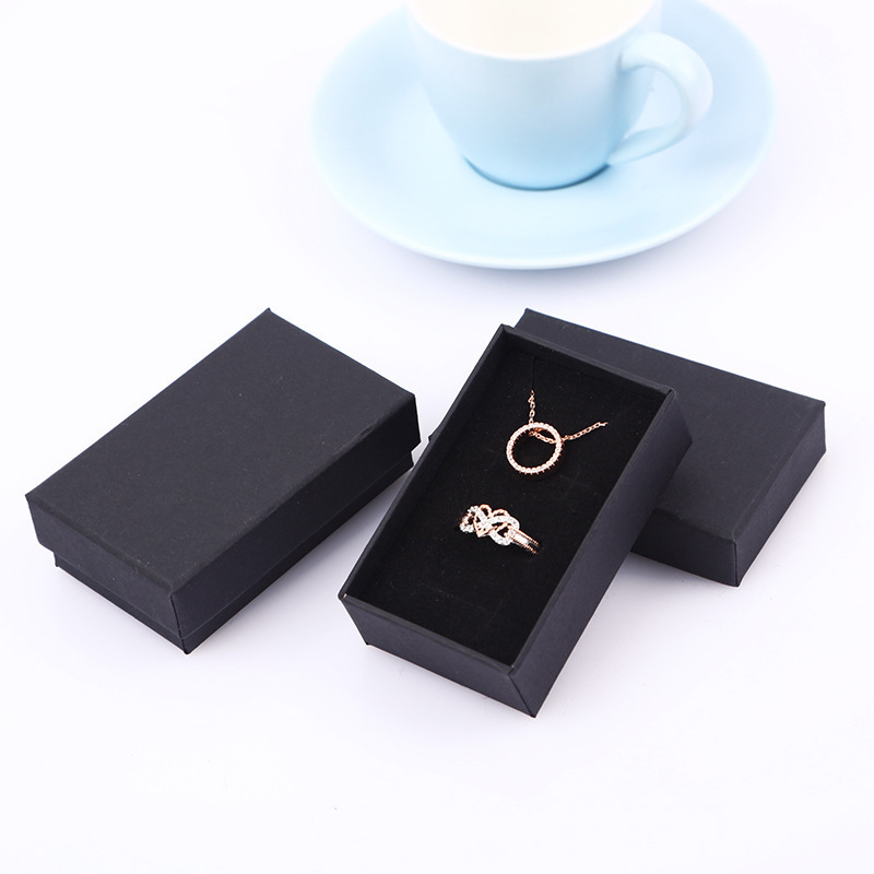 Olai Universal Jewelry Paper Box Lid And Base Cardboard Velvet Ring Pendant Earring Gift Packaging Box Sets With Foam