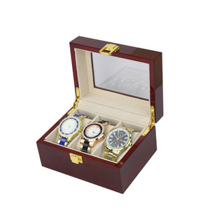 Luxury 3 Slots Wooden Watches Box Wood Men Watch Bracelet Storage Package Gift Box With Window