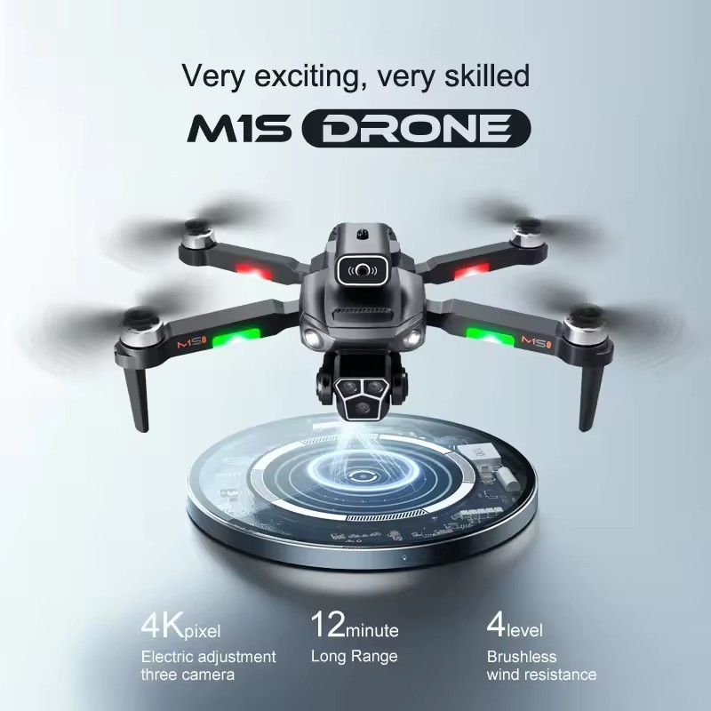 M1s Drone 4k Profesional HD Dual camera Dron WiFi 1080p Real-time Transmission with a long flight time