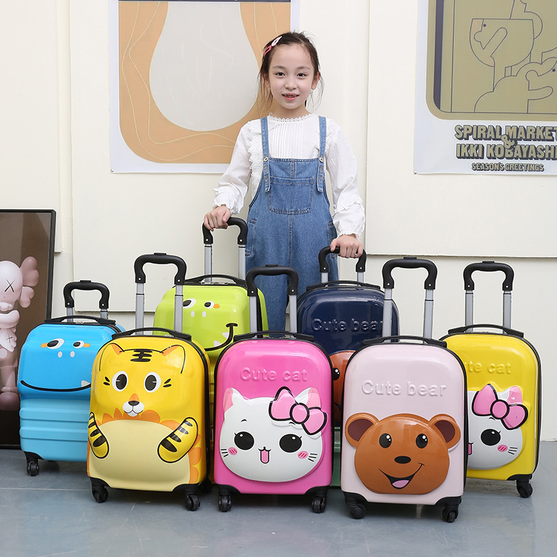 Wholesale 18 Inch Unisex Children's Luggage Cute Cartoon Universal Wheel Spinner Suitcase with Student Combination Lock