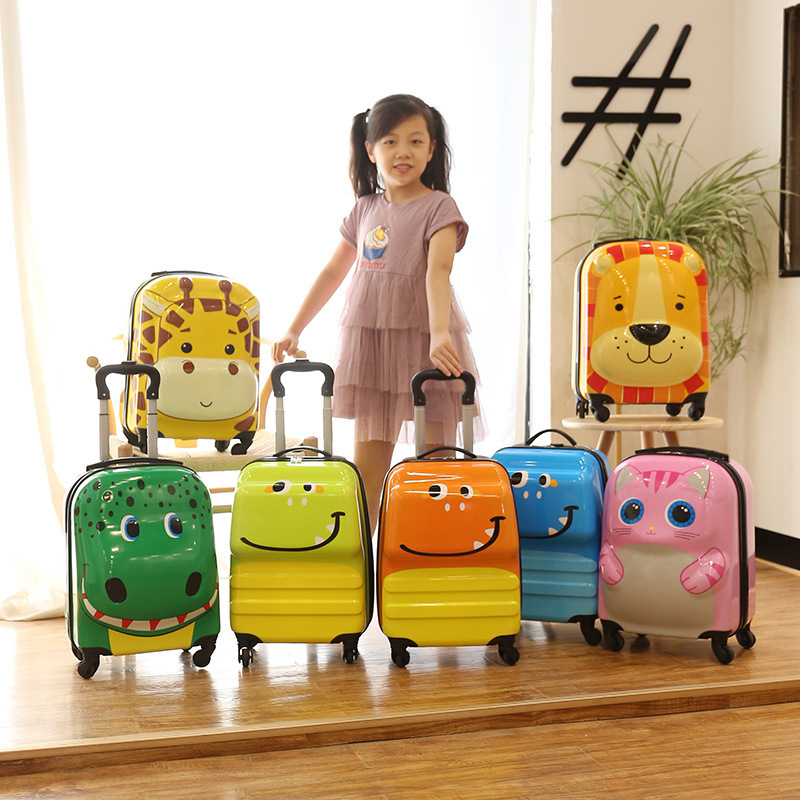 Wholesale 18 Inch Unisex Children's Luggage Cute Cartoon Universal Wheel Spinner Suitcase with Student Combination Lock