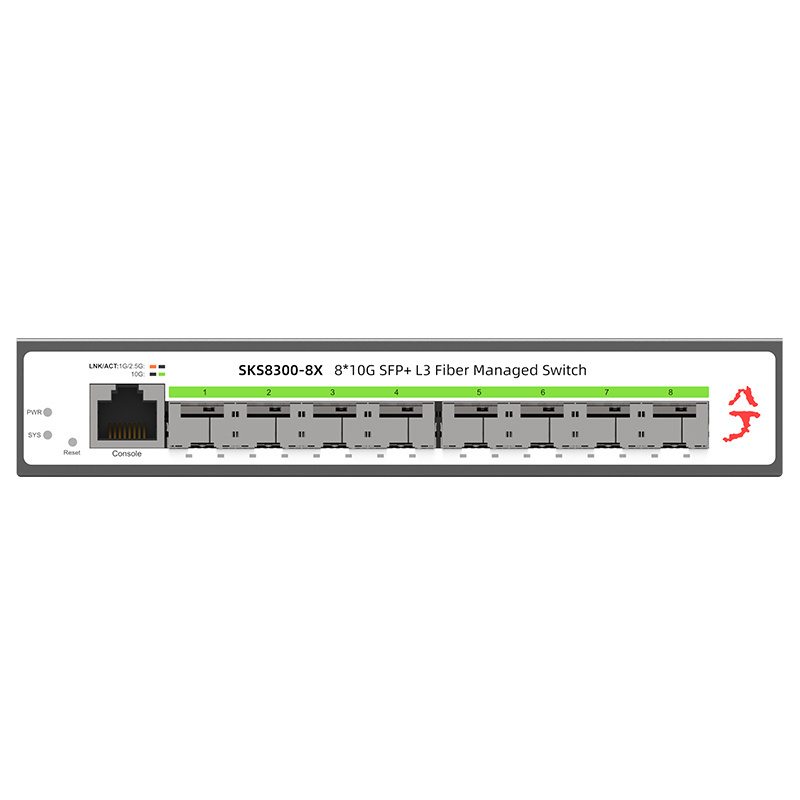 SeekerStor SKS8300-8X 8 Port 10G SFP+ L3 Managed Switch for Port Trunking VLAN Division WEB/CLI Management DHCP Dynamic Routing