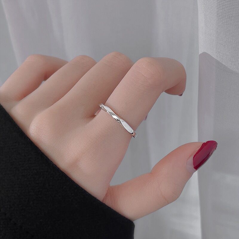 S925 Silver female index finger plain open personalized hand  fashion jewelry rings