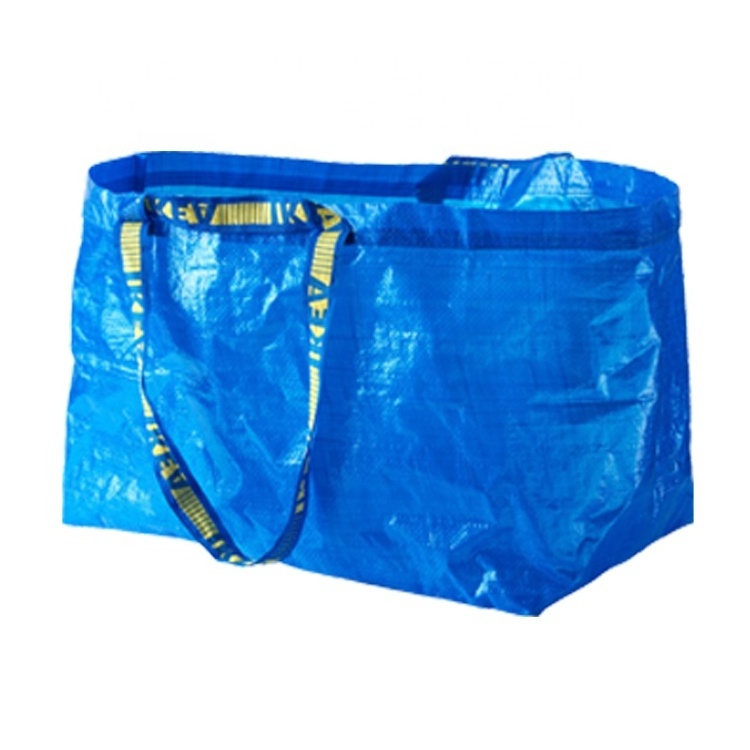 Blue Frakta Large Reusable Shopping PP Woven Laminated Tarpaulin Storage Bags