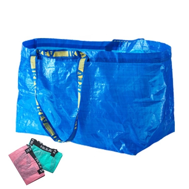 Blue Frakta Large Reusable Shopping PP Woven Laminated Tarpaulin Storage Bags