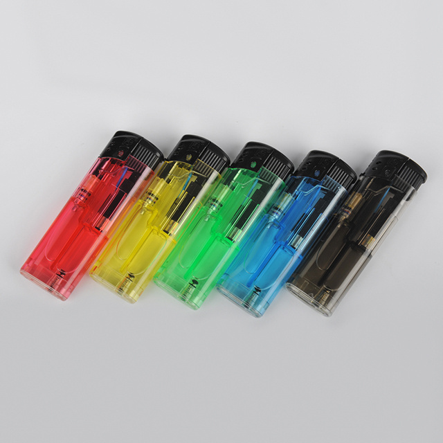 WINDPROOF SMOKING  CIGARETTE  TRANSPARENT COLOR  CUSTOM LOGO ELECTRONIC LIGHTER OQ-76