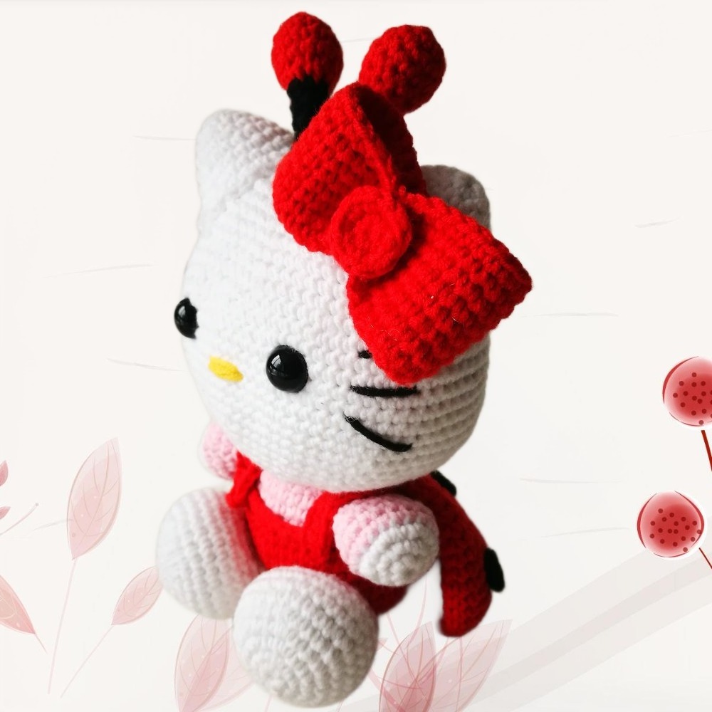 Cute Cat With Ladybug Wing  Crochet Kit  for Beginners with Step by Step Instruction and Video