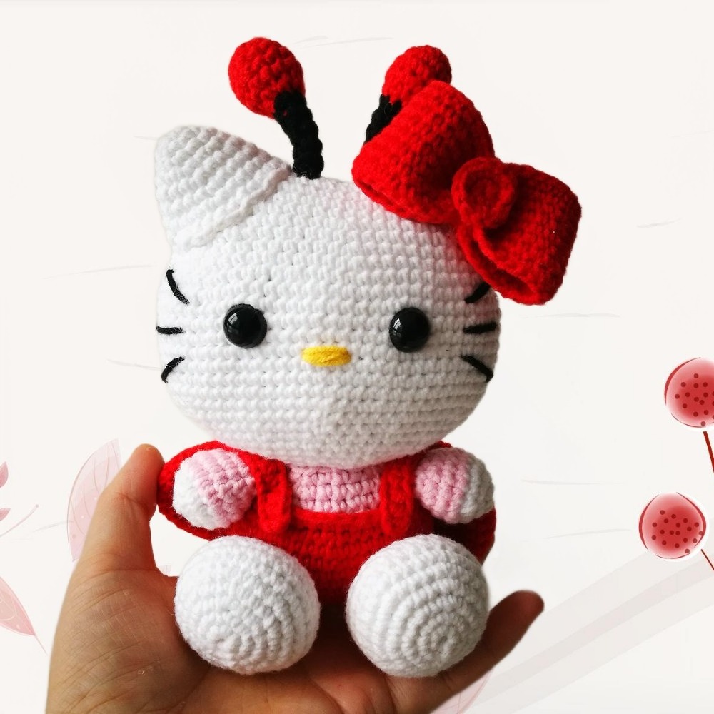 Cute Cat With Ladybug Wing  Crochet Kit  for Beginners with Step by Step Instruction and Video