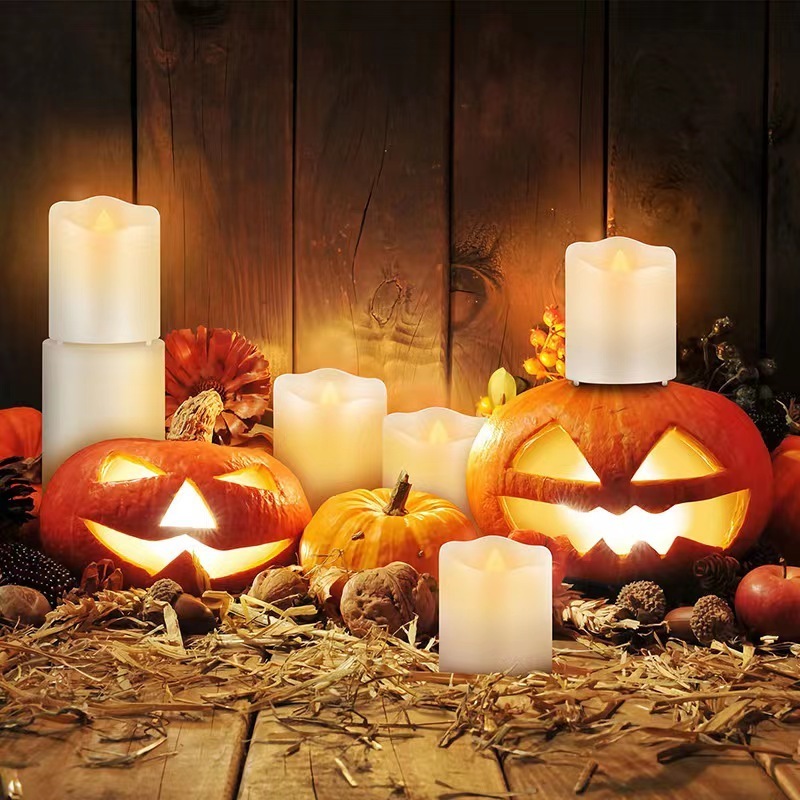 Best Selling Halloween LED Candles Rechargeable Tea Led Candles Lights with Remote Control for Decoration