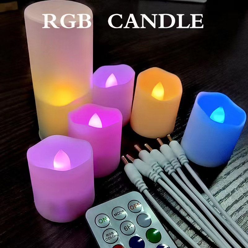 Hot Selling 6pcs/set Colorful LED Candles Flameless Rechargeable Led Tea Light Candle with Timer and Remote Control