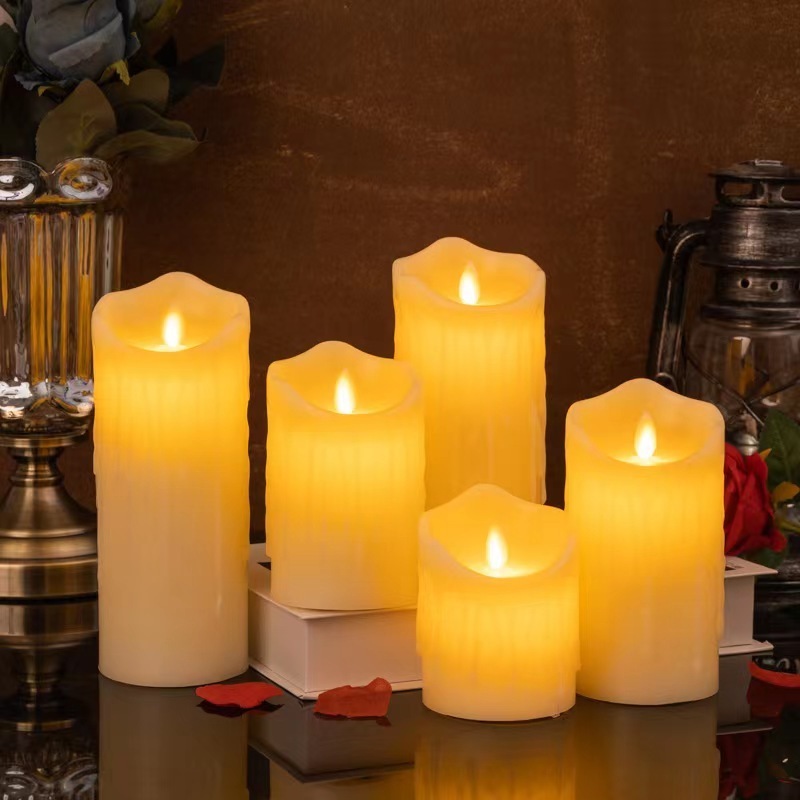 2024 Real Wax Flameless USB Rechargeable Battery Operated Led Candles with Remote Control and Timer