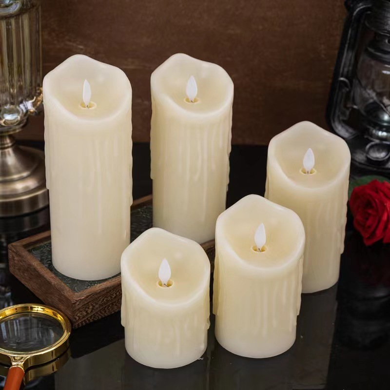 2024 Real Wax Flameless USB Rechargeable Battery Operated Led Candles with Remote Control and Timer