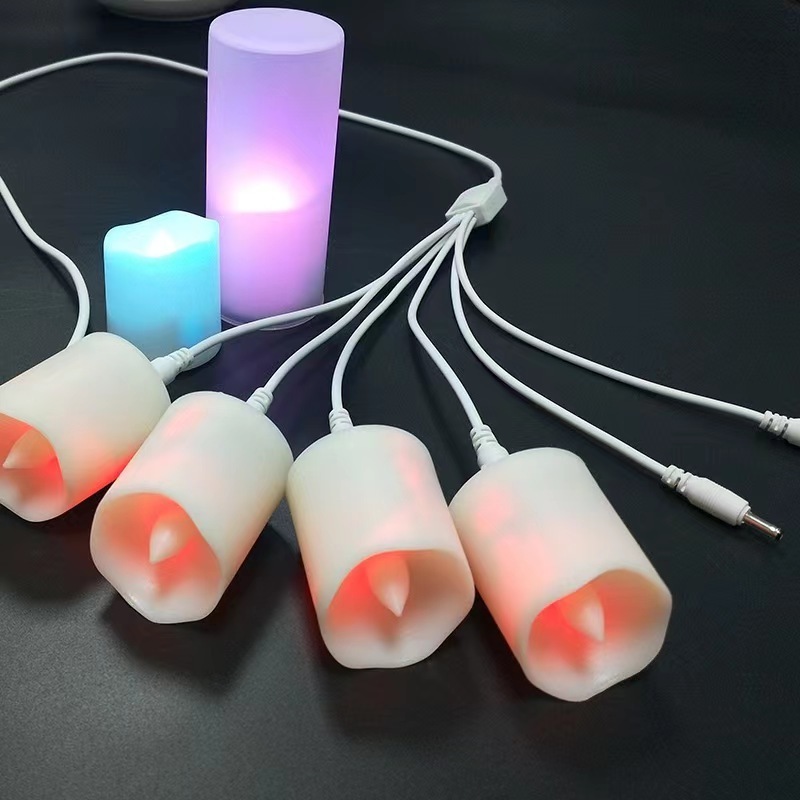 Hot Selling 6pcs/set Colorful LED Candles Flameless Rechargeable Led Tea Light Candle with Timer and Remote Control