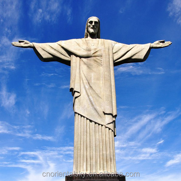 Rio's Christ the Redeemer Life Size Jesus Marble Stone Statue