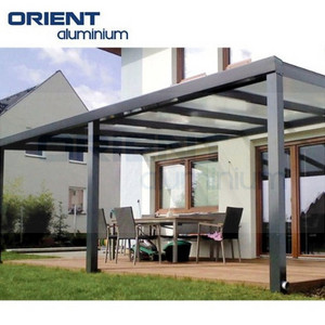 Aluminium flat roof transparent Patio Awning Cover/glass roof Patio Cover Flat Roof Canopy Awning Metal Canopy Awning