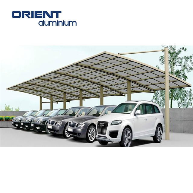 Modern Design High Quality Aluminum Carport with Waterproof Poly Sail Metal Frame Nature Pressure Treated Wood for Outdoor Use