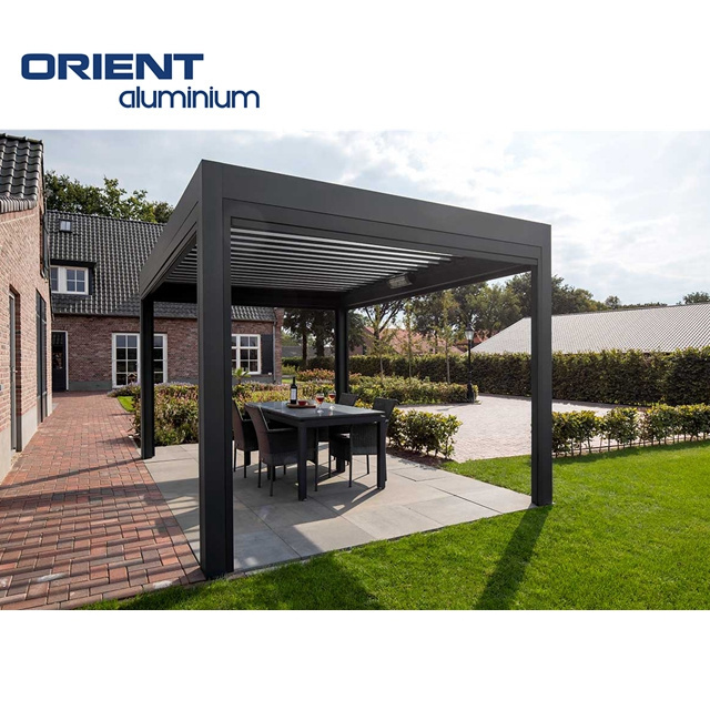 Waterproof Aluminium Retractable Pergola Arch-Style Outdoor Gazebo Alloy-Framed Glass Terrace/Patio Roof Wintergarten Garden