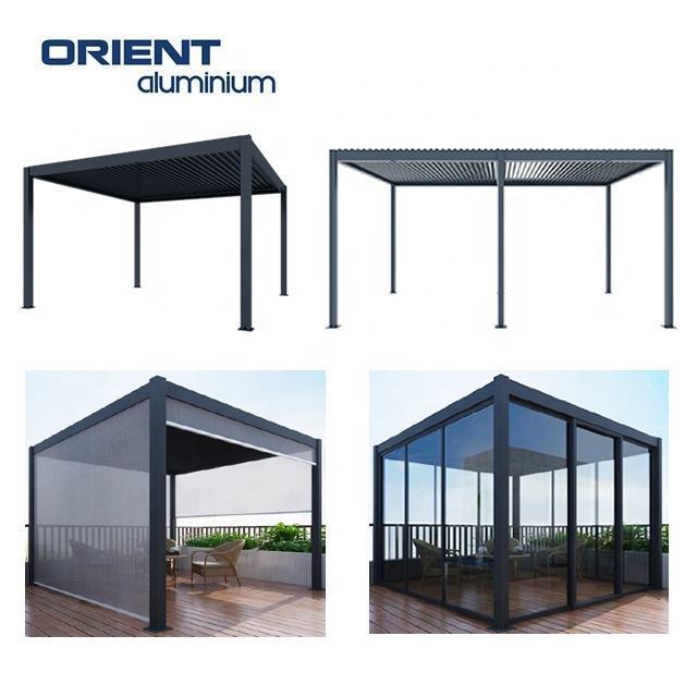 Most Popular in 2022 3x3,3x4,4x4,6x4m Outdoor Waterproof Aluminium Bioclimatic Pergola Cover Aluminum Patio Roof Cover