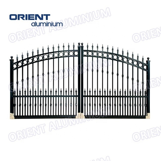 Modern Outdoor Welding Mild Metal Zinc Steel Garden Fence Gate Different Fence Gate Design