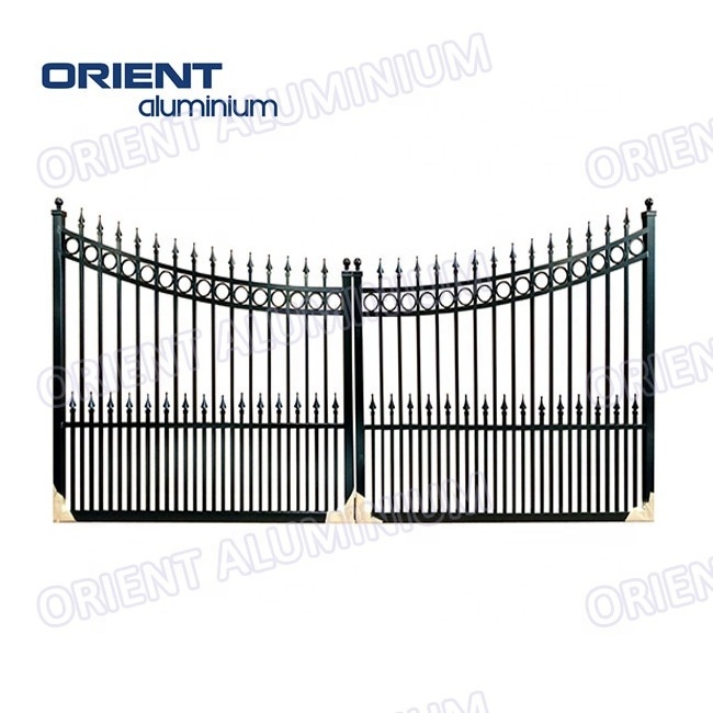 Modern Outdoor Welding Mild Metal Zinc Steel Garden Fence Gate Different Fence Gate Design