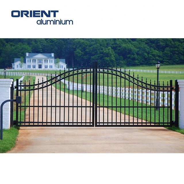 Modern Outdoor Welding Mild Metal Zinc Steel Garden Fence Gate Different Fence Gate Design