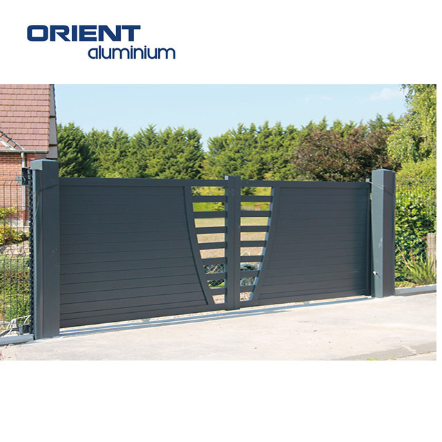 Wholesale New Trends Entry Black Residential Automatic Swing Gate Driveway Modern Private Luxury Double Swing Driveway Gate