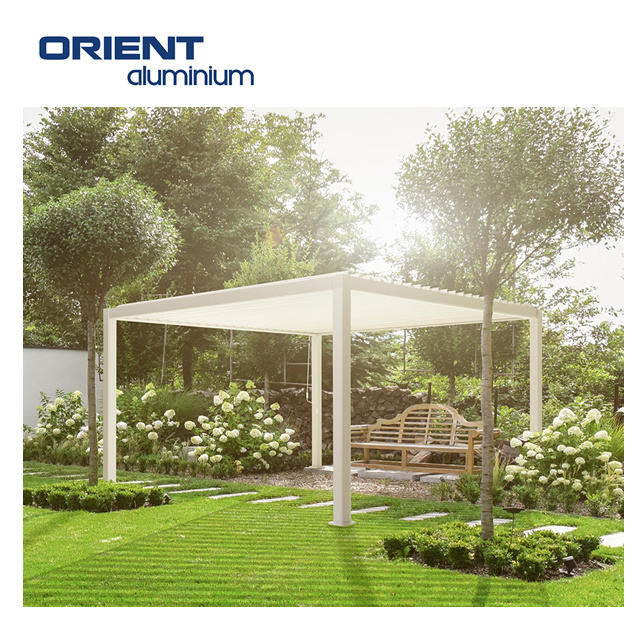 ORIENT High Quality Outdoor Remote Control Louvered Roof Gazebo Used Arches Arbours Pergolas Aluminium Kits Retractable for Sale