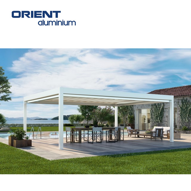 ORIENT High Quality Outdoor Remote Control Louvered Roof Gazebo Used Arches Arbours Pergolas Aluminium Kits Retractable for Sale