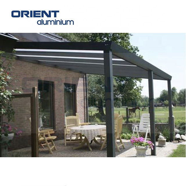 Aluminium flat roof transparent Patio Awning Cover/glass roof Patio Cover Flat Roof Canopy Awning Metal Canopy Awning