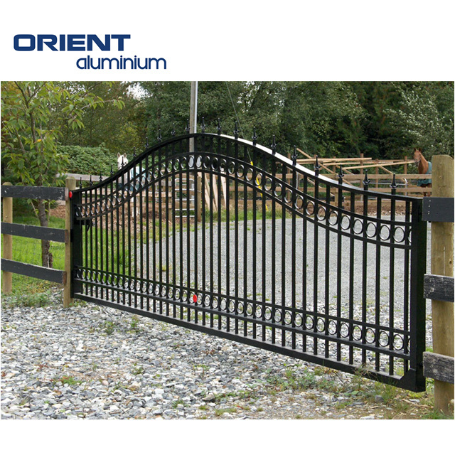 Aluminium metal gates driveway electric metal sliding garden gate design yard aluminum sliding metal gate designs folding