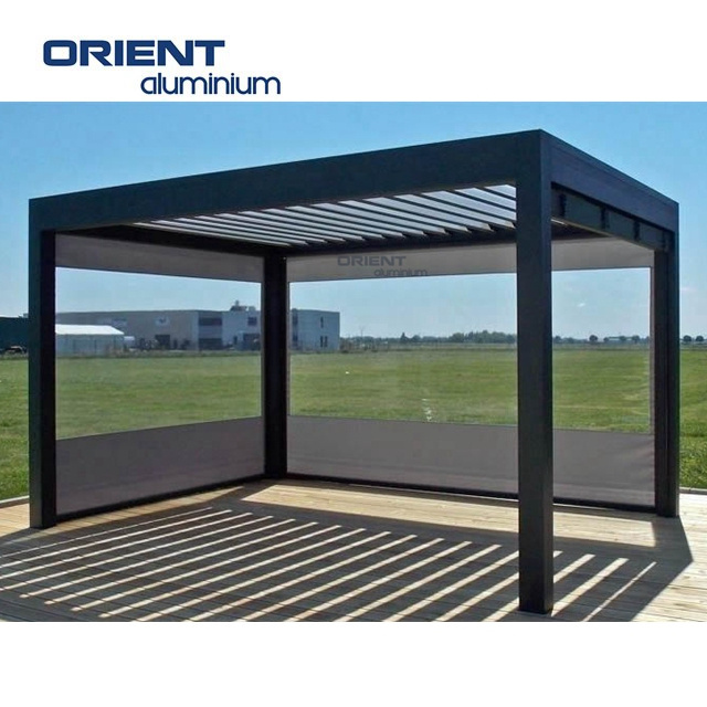 ORIENT Opening Louver Roof Motorized Sunshade 12x12 Garden Aluminium Gazebo Outdoor Pergola With Roof