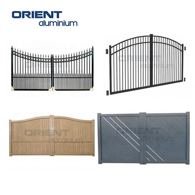 Aluminium metal gates driveway electric metal sliding garden gate design yard aluminum sliding metal gate designs folding