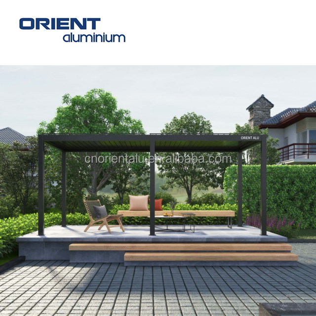 factory direct sunshade movable louvered roof  smart movable awning post motorized gazebo