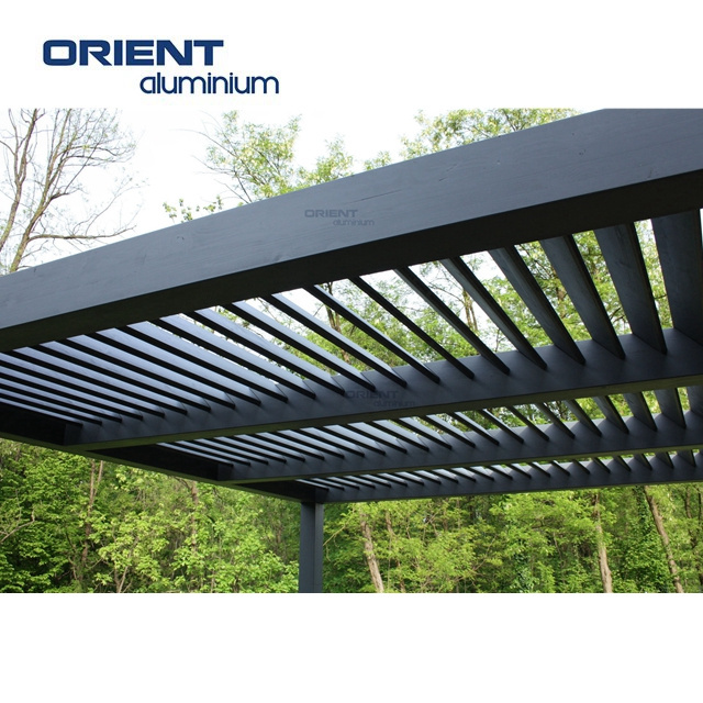 High Quality Manual Aluminium Garden Awning Patio Cover Pergolas Enclosure Roof Louvres Pergola Gazebo