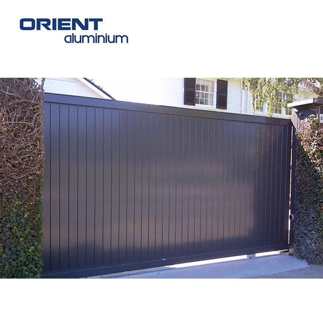 Modern aluminium louver gates house villa external aluminum automated sliding front fence gate door designs