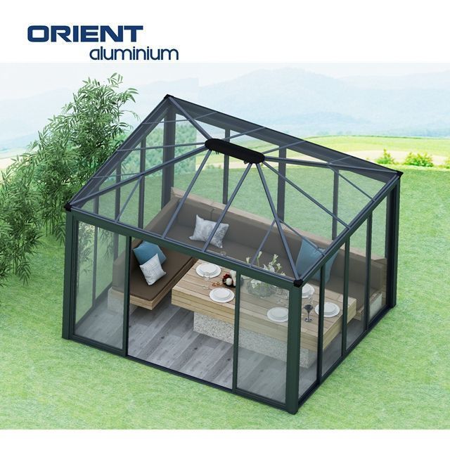 New Design  Freestanding Sunroom Insulated Enclosed Aluminium Glass Sunroom House 4 Season Solarium Sunroom Retractable Portable