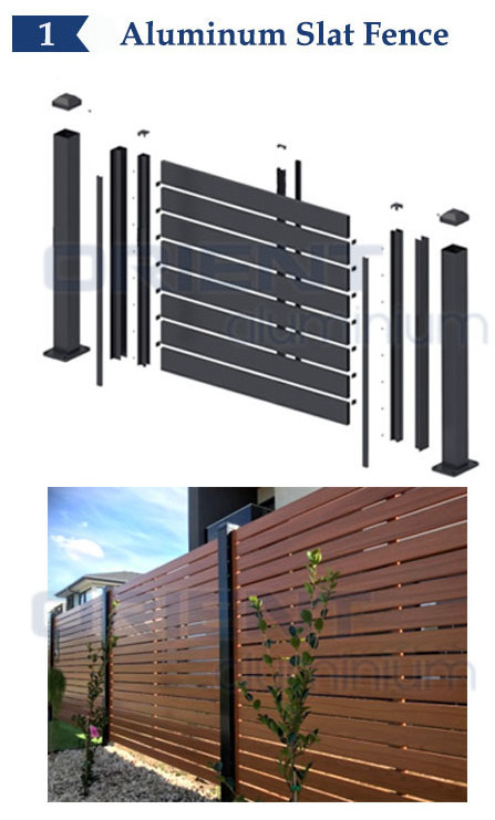 Easy To Install Modular Privacy White Aluminum Slat Fence Panels Laser Cut Privacy Fencing Panel Security Palisade Fence