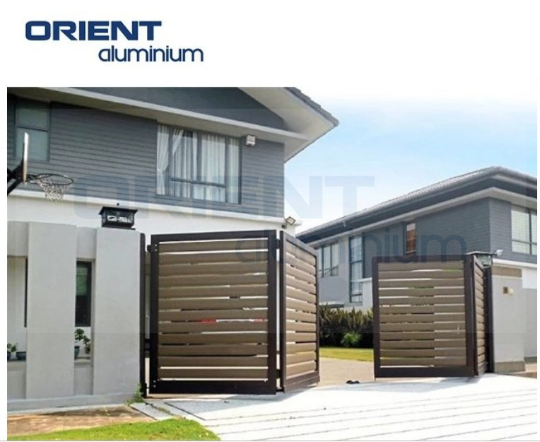 Orient retractable security aluminum sliding gate alu driveway retractable gate