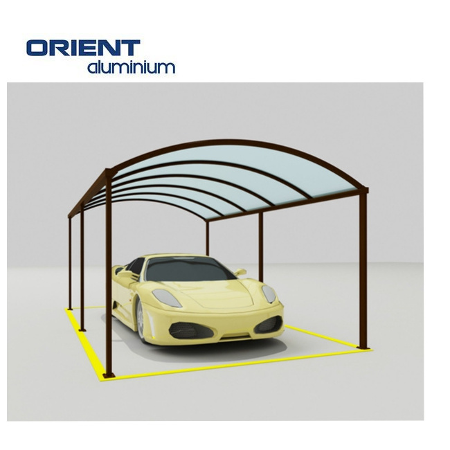 Arched Roof Aluminum Carport For Single Car, Curved Porch Cover Aluminium Structure