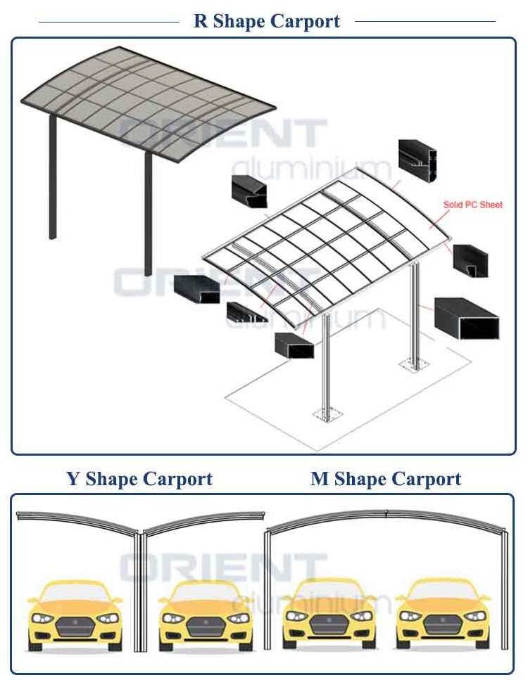 Modern Design High Quality Aluminum Carport with Waterproof Poly Sail Metal Frame Nature Pressure Treated Wood for Outdoor Use