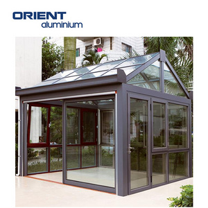 Custom aluminium conservatory Insulated Glass Veranda Sunrooms Roof Panels free standing SunRoom