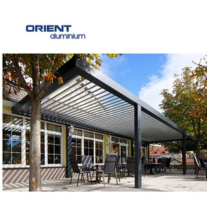 ORIENT Hot Sale Aluminum Hardtop Gazebo Outdoor Garden Party Tent Pergola with Mesh Curtains and Side Walls