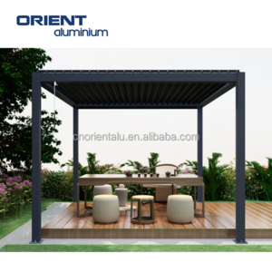 factory direct sunshade movable louvered roof  smart movable awning post motorized gazebo