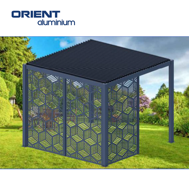 2023 New Design  Garden Waterproof Aluminium Bioclimatic Gazebos Motorized Pergola Louvre Roof Outdoor Bioclimatica Patio Cover