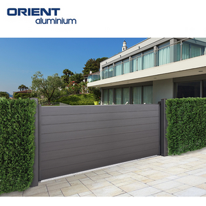 Modern aluminium louver gates house villa external aluminum automated sliding front fence gate door designs