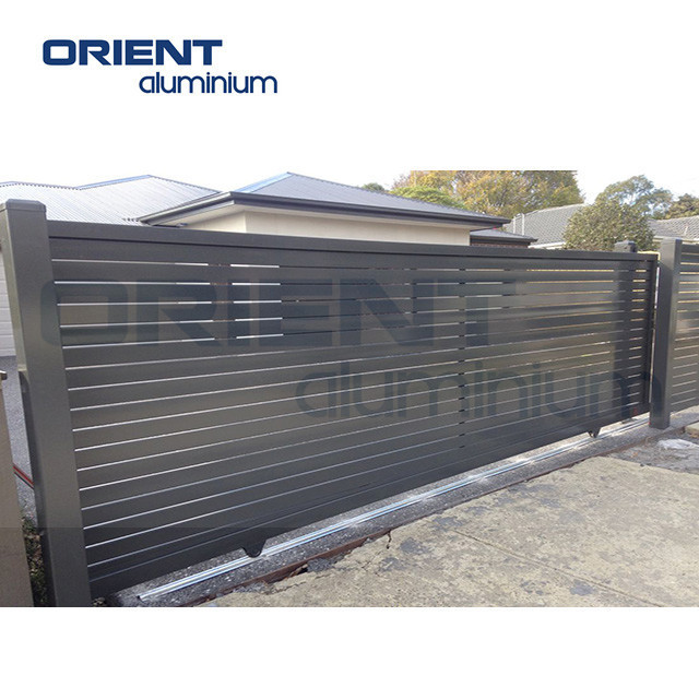 Orient retractable security aluminum sliding gate alu driveway retractable gate