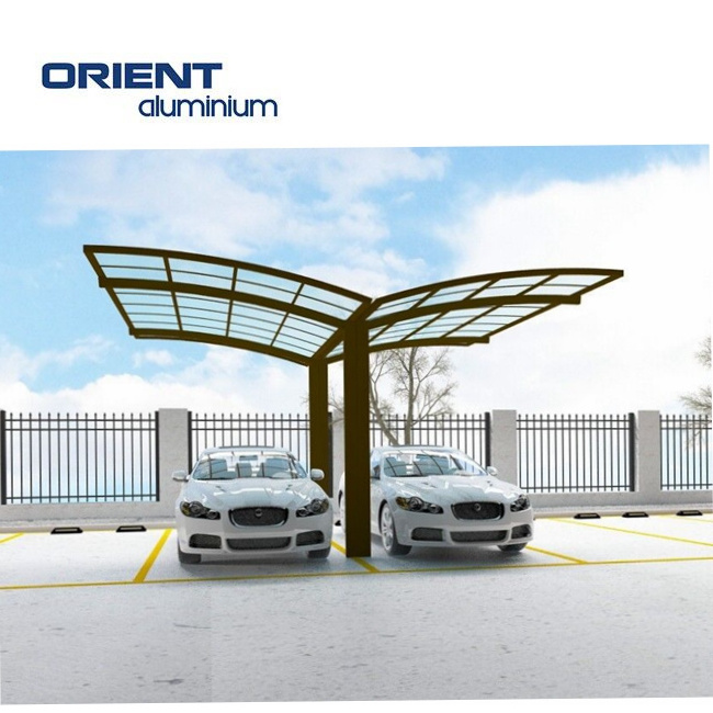 Arched Roof Aluminum Carport For Single Car, Curved Porch Cover Aluminium Structure