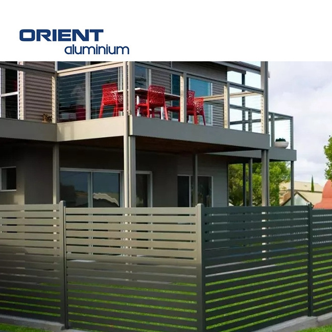 Easy To Install Modular Privacy White Aluminum Slat Fence Panels Laser Cut Privacy Fencing Panel Security Palisade Fence