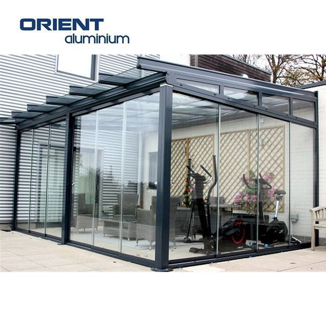 New Design  Freestanding Sunroom Insulated Enclosed Aluminium Glass Sunroom House 4 Season Solarium Sunroom Retractable Portable